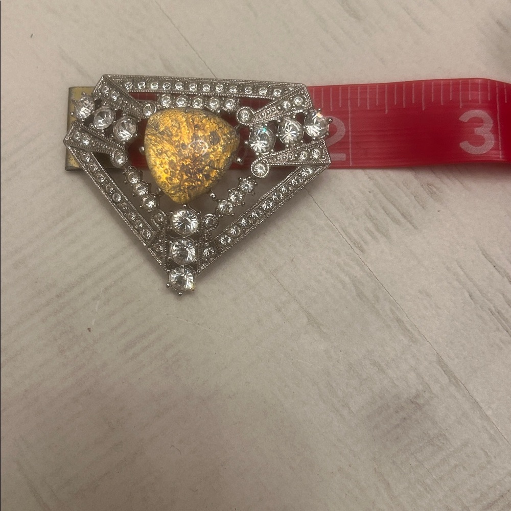 Art Deco Rhinestone SI Brooch - Picture 5 of 6